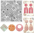 CHGCRAFT Abstract Flowers Geometric Flowers Silicone Texture Stamp Polymer Clay by chgcraft