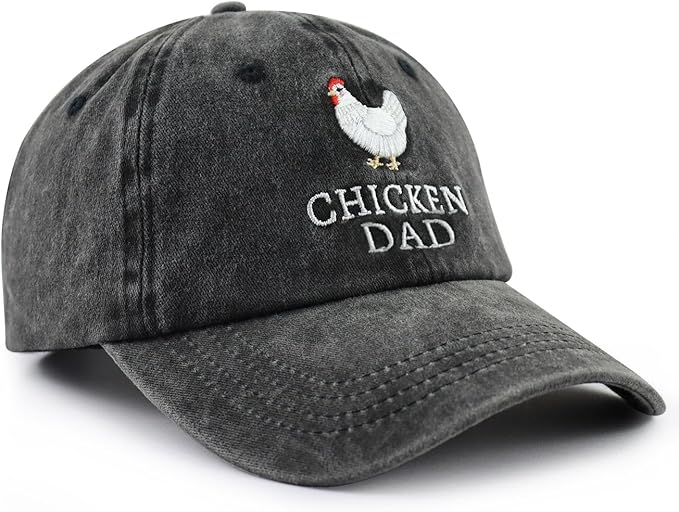 Chicken Mom and Chicken Dad Hat for Women Men, Funny Adjustable Cotton Embroidered Farm Hen Lovers Baseball Cap