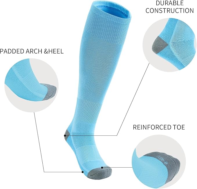QBK Youth Baseball Socks & Belt Combo Set for Kids 2-16 Years -Softball/Tee Ball Accessories (1 Pair + 1 Belt, Unisex)