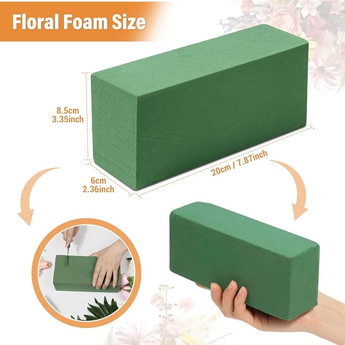 8 Pcs Floral Foam Blocks for Flower Arrangement Wet and Dry Green Floral Foam - Image 4