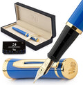 Wordsworth & Black Fountain Pen Set, 18K Gilded Medium Nib, Includes 24 Pack by WordsworthBlack