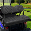 iLSKW Golf Cart Seat Covers for Rear Seat Fit Club Car EZGO Yamaha, Thinck Vinyl Leather with Convex Diamond Texure, Comfortable, Support Back,Breathable,Anti-Fading