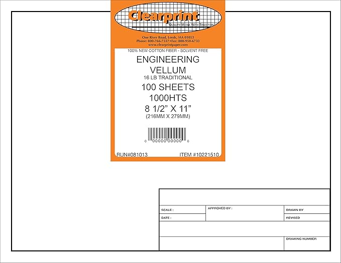 Clearprint 8-1/2" x 11" 1000H Design Vellum Sheets - Image 3