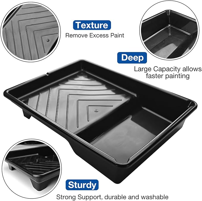 6 Pack Paint Tray Liners 7 Inch, 3 Heavy-Duty Plastic Trays - Image 4