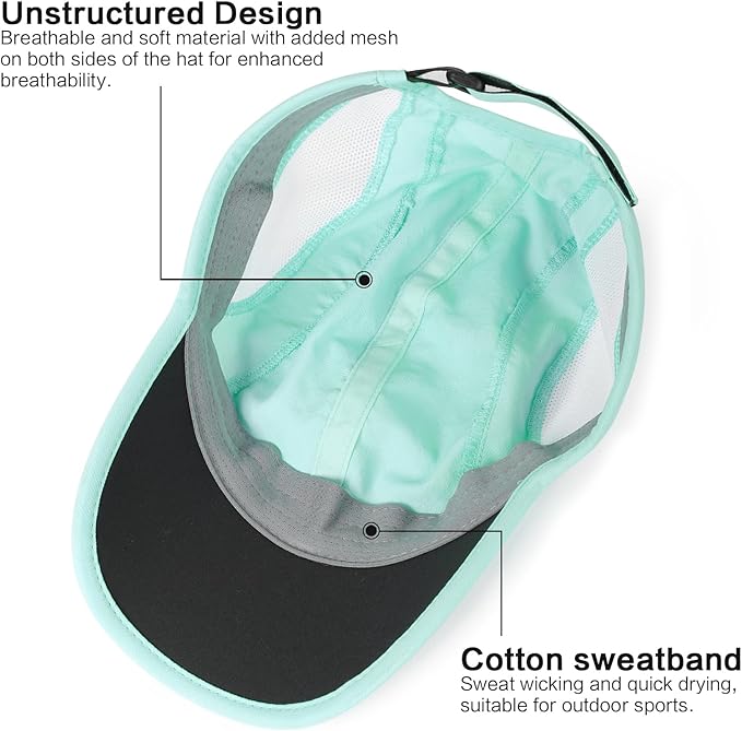 HH HOFNEN Quick Dry Baseball Cap Unstructured Running Cap Water-Resistant UPF 50+ Mesh Golf Sun Hats for Men Women
