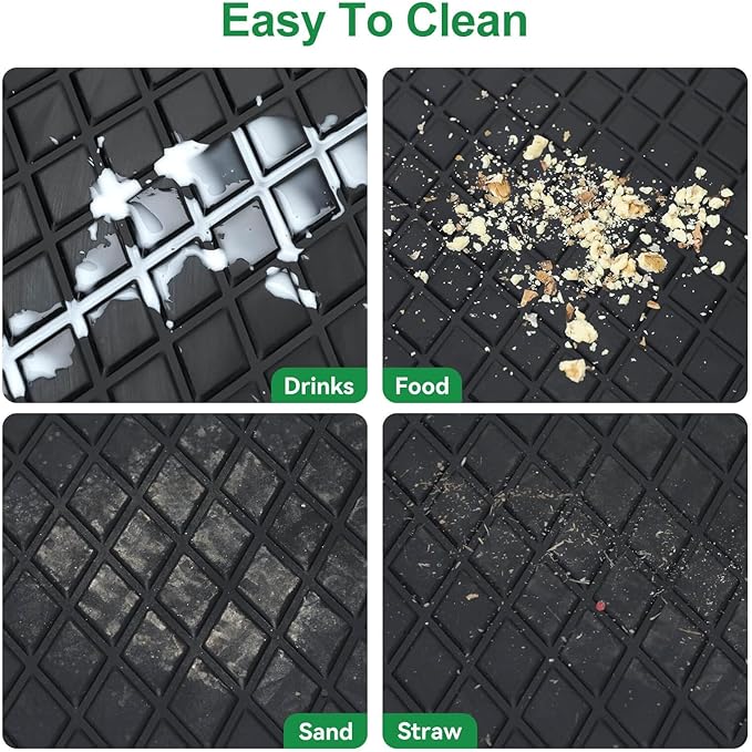 Golf Cart Floor Mat for ICON i20 i40 Full Coverage Floor Liner Mat Replacement Compatible with iCON Golf Carts (i20, i40) and Advanced EV (Gen1) Rubber Non-Slip Easy to Clean