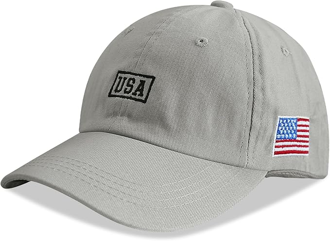 American Flag Patriotic Baseball Cap | Embroidered USA Flag 100% Cotton Adjustable Hat for Men & Women