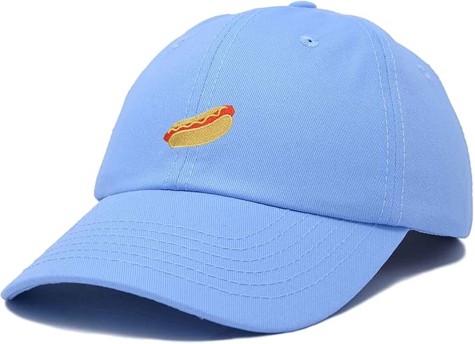 DALIX Hot Dog Hat Embroidered Mens Womens Baseball Cap