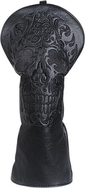Craftsman Golf Skull Skeleton Black Golf Club Head Covers Headcover for Woods Driver and Hybrids Irons