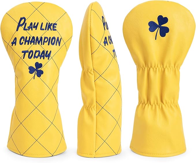 Golf Headcovers Play Like A Champion Today Golf Club Head Covers Advanced Embroidery Premium Leather Driver Headcovers Fairway Wood Covers Hybrid Cover Golf Mallet Putter Cover for DF3 OZ1