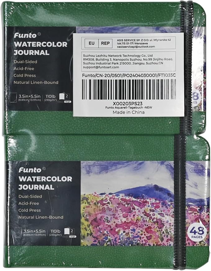 Funto Watercolor Journal, 2 Pack, 24 Sheets Each, 110lb/230gsm, Suitable - Image 7