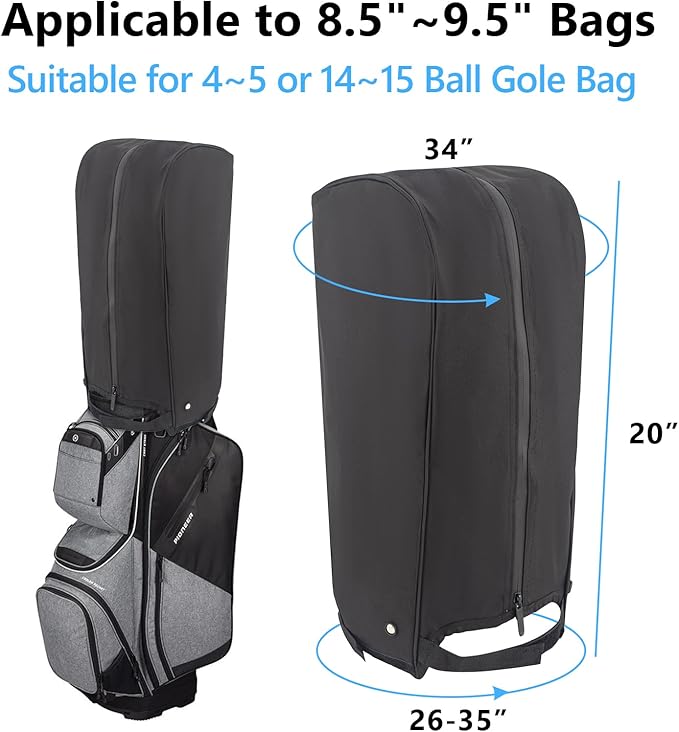 TUYUU Golf Bag Cover,Golf Bag Rain Hood Cover,Waterproof Golf Bag Covers for Rain,Golf Bag Top Cover for Tour Bags Golf Bags Carry Cart Stand Bags,Golf Gifts for Men Women.Golf Club Bag Accessories