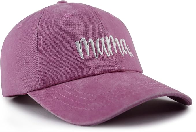 SHANVANKE Funny Mama Hat for Women, Adjustable Washed Cotton Embroidered Mom Baseball Cap