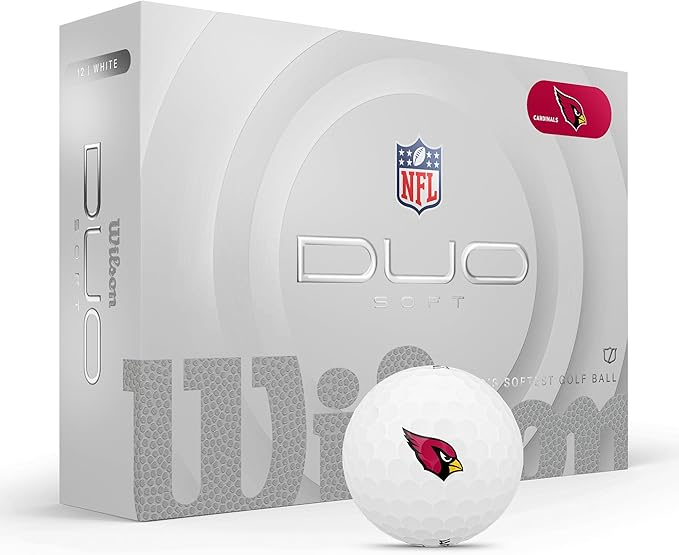 WILSON 2025 Duo Soft NFL Golf Ball - 12 Balls, White, Atlanta Falcons