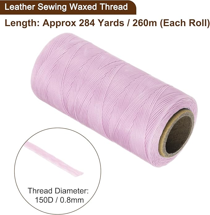 uxcell 150D 0.8mm Flat Waxed Thread 284 Yards Polyester Leather Sewing Waxed - Image 3