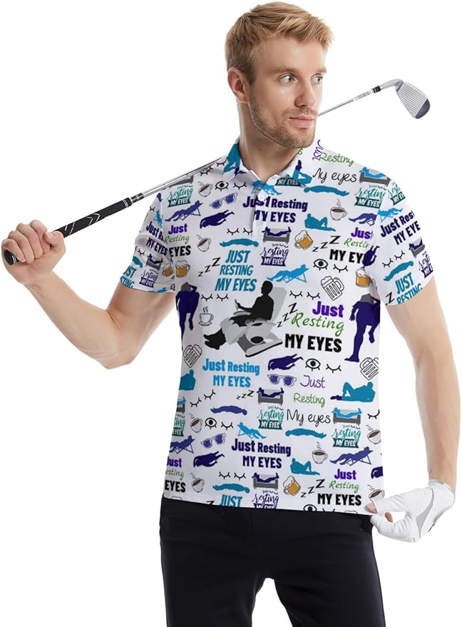 Mens Golf Shirts Golf Polo Shirts for Men Short Sleeve Polo Shirts Golf Gifts