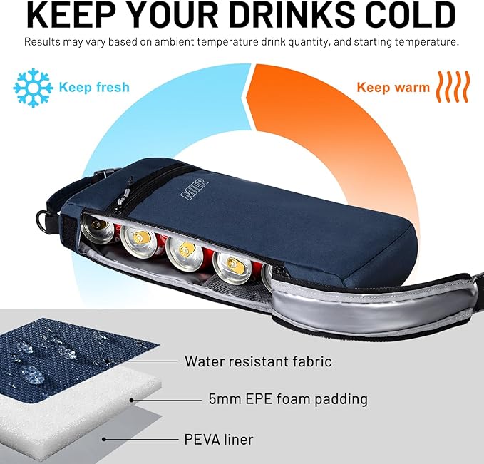 MIER Golf Bag Cooler Insulated Soft Cooler Bag Golf Accessories for Men 9 Cans Portable Beer Cooler Sleeve for Picnic Beach Outdoor Activities