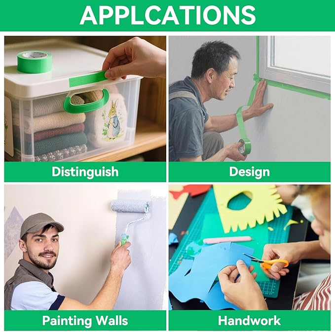 Premium Green Masking Tape, Painters Tape, DIY Paper Arts & Crafts, Spraying - Image 5
