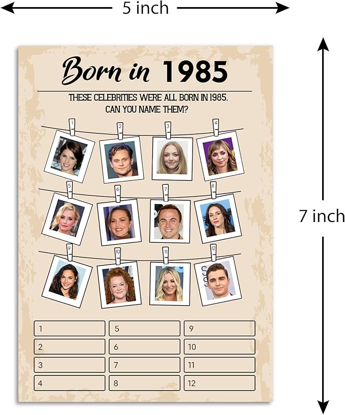 40th Birthday Party Games, Born in 1985 Games Bundle, Birthday Party Supplies - Image 2