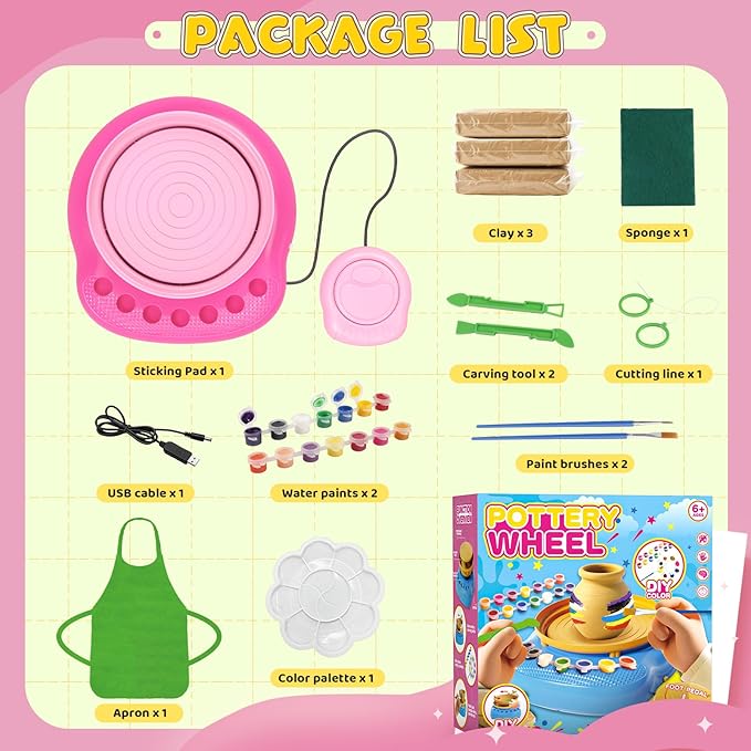 Pottery Wheel for Kids– Complete DIY Pottery Painting Kit for Ages 8-12 - Image 6