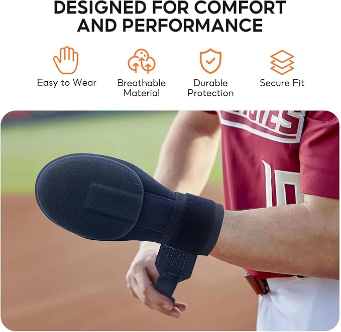 Baseball Sliding Mitt, Youth Ages 6-12 & Teens Adults 12+, Sliding Glove Hand Guard for Baserunning, Hard Shell Ambidextrous Left/Right, Baseball/Softball Compatible, Drip Style
