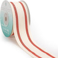 CT CRAFT LLC Ivory Cotton Red Stripes Ribbon 1.5" x 10 Yards by CTCRAFTLLC