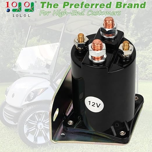 10L0L 12V Solenoid Relay Assembly for Yamaha G2, G8, G9, G11, G14, G16 G20 1985-2002 4-Cycle Gas - Heavy Duty Golf Cart Solenoid 4 Terminal Starter Solenoids OEM JF2-H1950-00, JR3-H1950-00