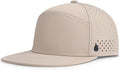 AOPREL Flat Brim Baseball Cap for Men Adjustable Water-Resistant Performance Hat with Breathable Laser Perforated
