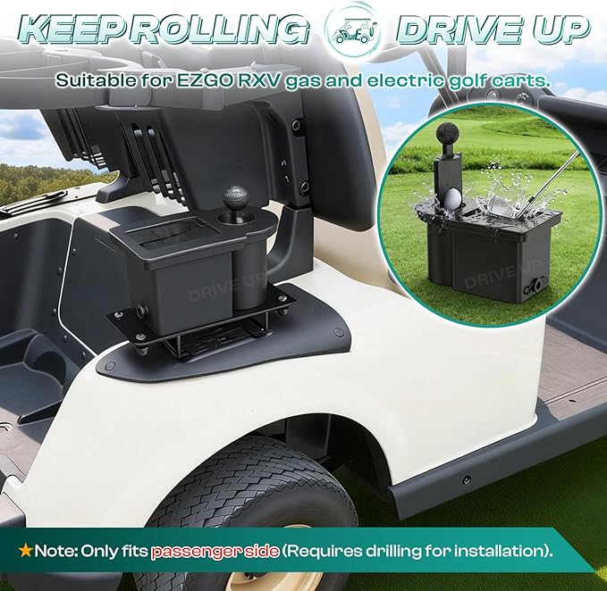DRIVE UP Golf Cart Ball Washer and Club Cleaner Kit, Passenger Side EZGO Golf Ball Cleaner and Club Head Washer, Suitable for RXV Gas and Electric Golf Carts, OEM 603836