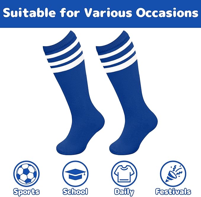 Olreco 1 Pack Toddler Kids Youth Soccer Socks Girls Boys Baseball Socks Youth Knee High Softball Football Accessories Cotton