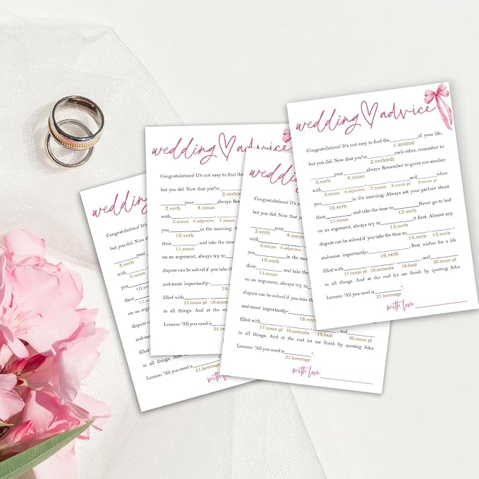 Wedding Shower Games Cards, Wedding Advice Word Game, Bridal Shower Games 25 - Image 3