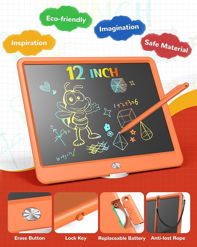 KOKODI LCD Writing Tablet, 12 Inch Colorful Toddler Doodle Board Drawing Tablet - Image 6