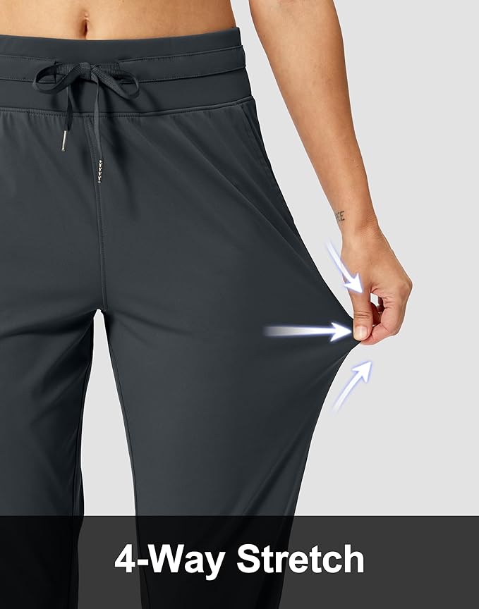Soothfeel Women's Pants with 4 Pockets 7/8 Stretch High Waisted Sweatpants Travel Athletic Work Golf Pants for Women