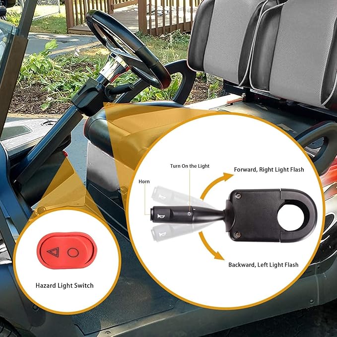 10L0L Golf Cart Light Kits for EZGO TXT (1996-2013), 12V Headlight Kit with Turn Signals Switch Horn Brake Lights, Mail Wire Harness, Street Legal Light Kit (For EZGO TXT - Upgrade Set)