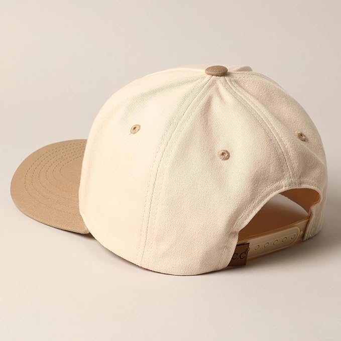 MIRMARU Two-Tone Vintage Canvas Trucker Hats for Men & Women, Adjustable Size Baseball Caps with Trendy Embroidered Design