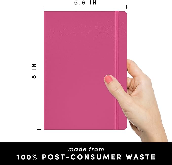 PAPERAGE Recycled Lined Journal Notebook, 160 Pages, Medium 5.6 in x 8 in - Image 2