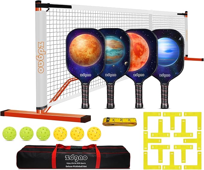 Zdgao Pickleball Set with Net for Driveway, 22 FT Regulation Size Pickle Ball by ZdgaoSportsLLC
