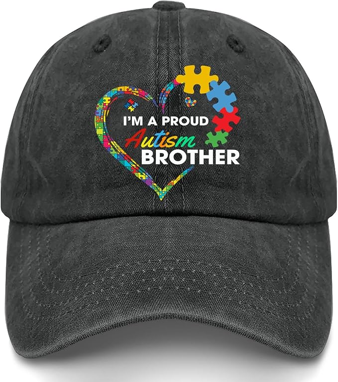 I'm a Pround Autism Uncle Baseball Cap for Mens Fashion Washed Distressed Baseball Caps