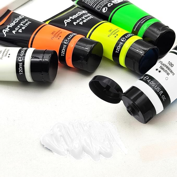 Artecho Glow in the Dark Paint, Neon Neutral Paint Tubes, Art Craft Paints - Image 3
