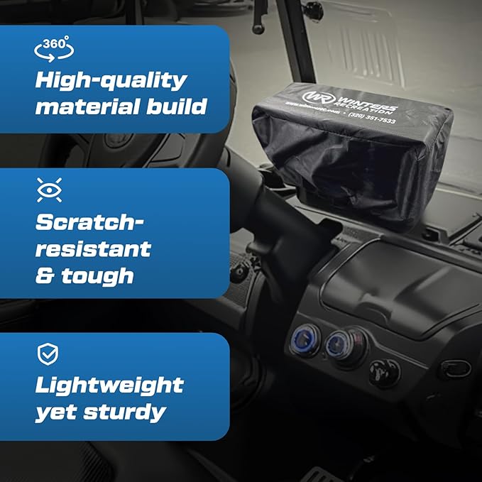 Evolution Waterproof Golf Cart Touchscreen Cover - Protective Cover for Touchscreen Displays - Durable, Weatherproof & Easy Installation - Golf Cart Accessories for Evolution & Denago Models | Black