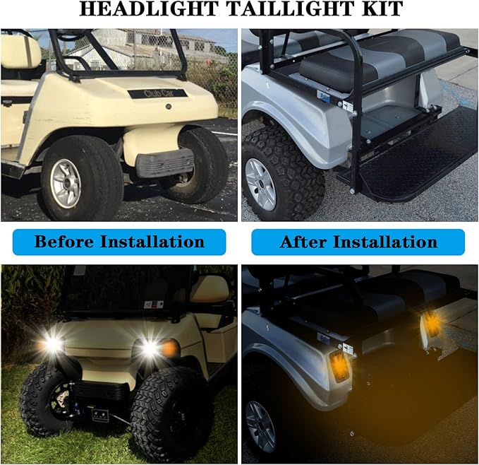Golf Cart Club Car DS LED Light | Headlights & LED Tail Lights For Club Car DS Gas & Electric golf carts (1993 & up) 12V