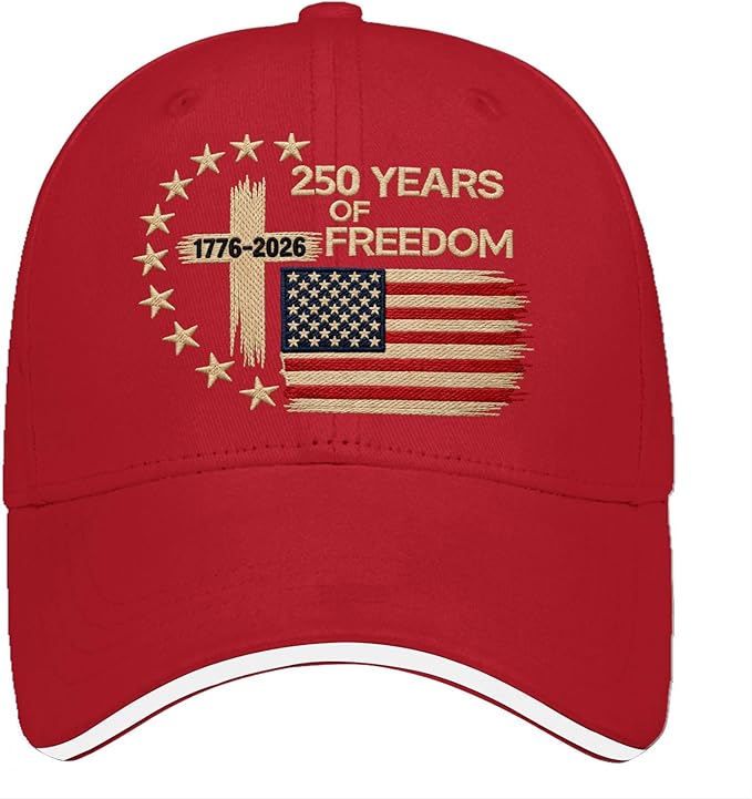 US 250 Years Freedoms 1776-2026 250th Birthday Embroidered Hats Garde Cap for Him