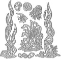 Metal Sea Grass Seaweed Coral Tropical Fish Cutting Dies, Jellyfish Shell Fish by ABTOLS