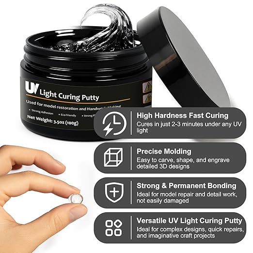 100g UV Light Curing Putty, Solid Resin, - Image 5
