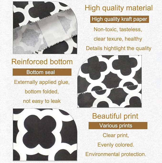 KEYYOOMY 100 Pcs Black Candy Buffet Bags - Image 3