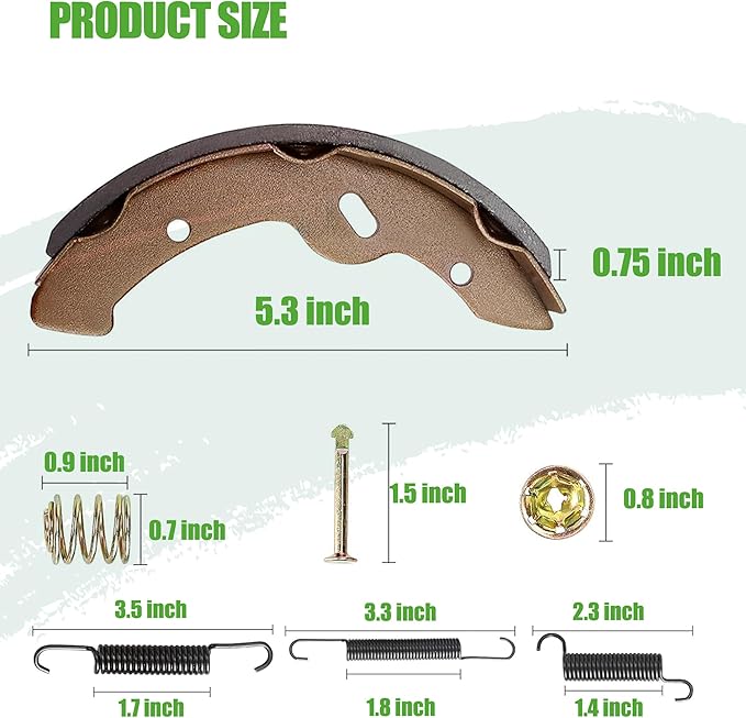 10L0L Golf Cart Brake Shoes,Brake Pads and Bendex Drum Spring Kit for Yamaha 1993-Up G14, G16, G19-G22 and 1996-Up TXT/EZGO/ST350/Workhorse/Medalist 1997 UP OEM 27943G01 27945G01 70794G01 70795G01
