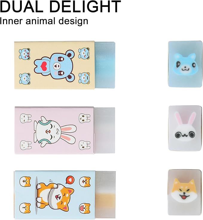 HILAZA 18Pcs Cute Animal Erasers - Image 2