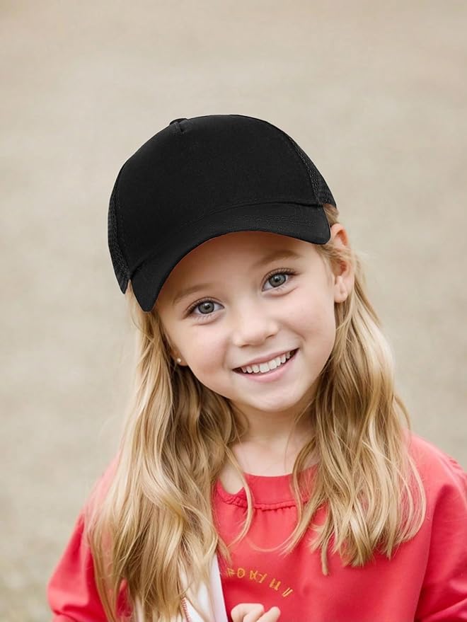 Edoneery Baseball Cap for Kids-Adjustable Washed Cotton Golf Toddler Hat for Boys & Girls
