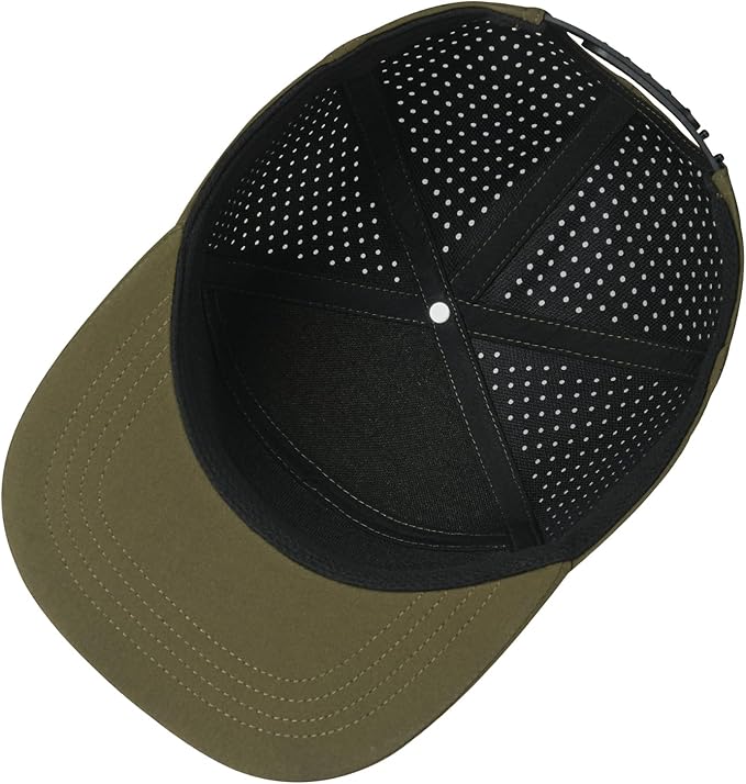 FEINION Men Flat Brim Adjustable Performance Hat Snapback Laser Perforated Baseball Cap