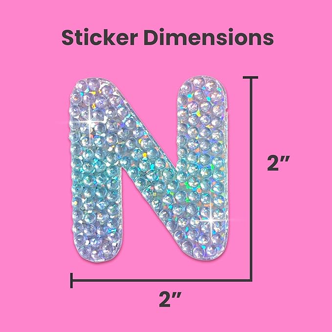 StickerBeans® Rhinestone Alphabet Letter Sticker N - Image 4